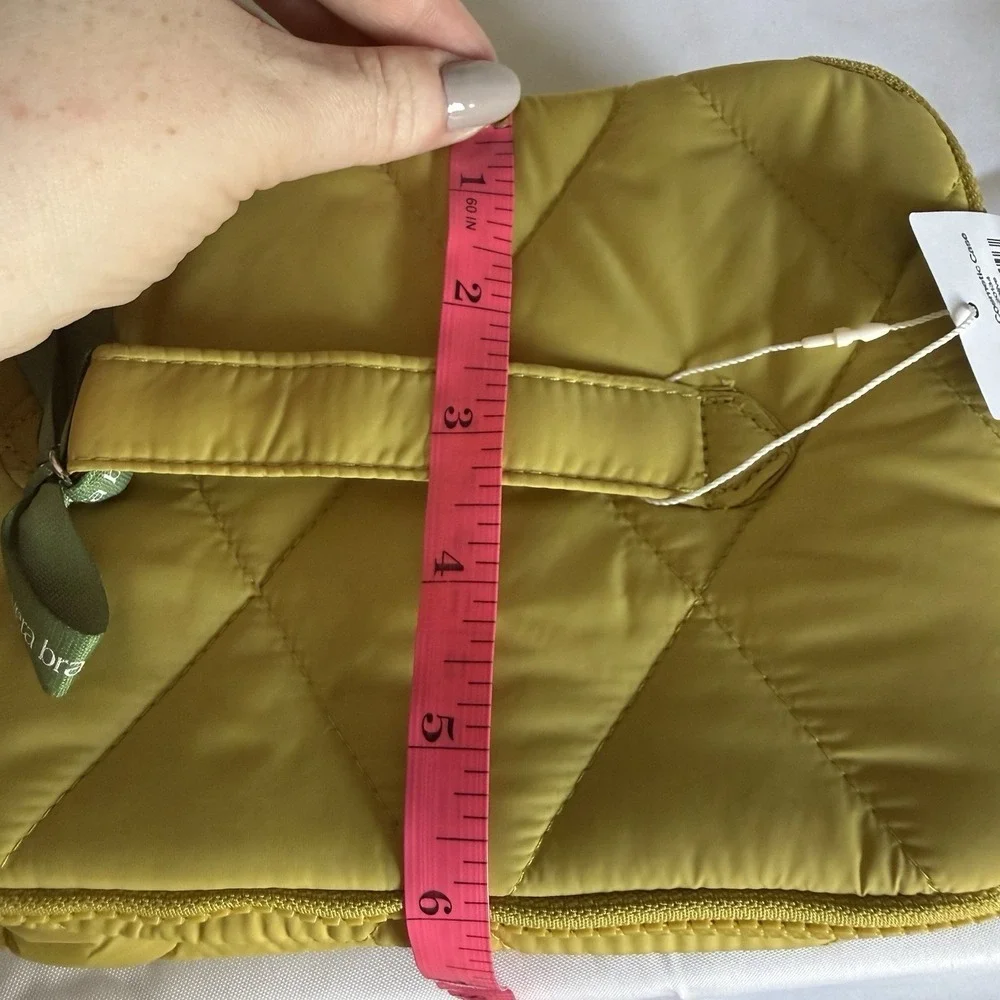 Vera Bradley Women's Featherweight Brush Up Cosmetic Toiletry Case Golden Olive